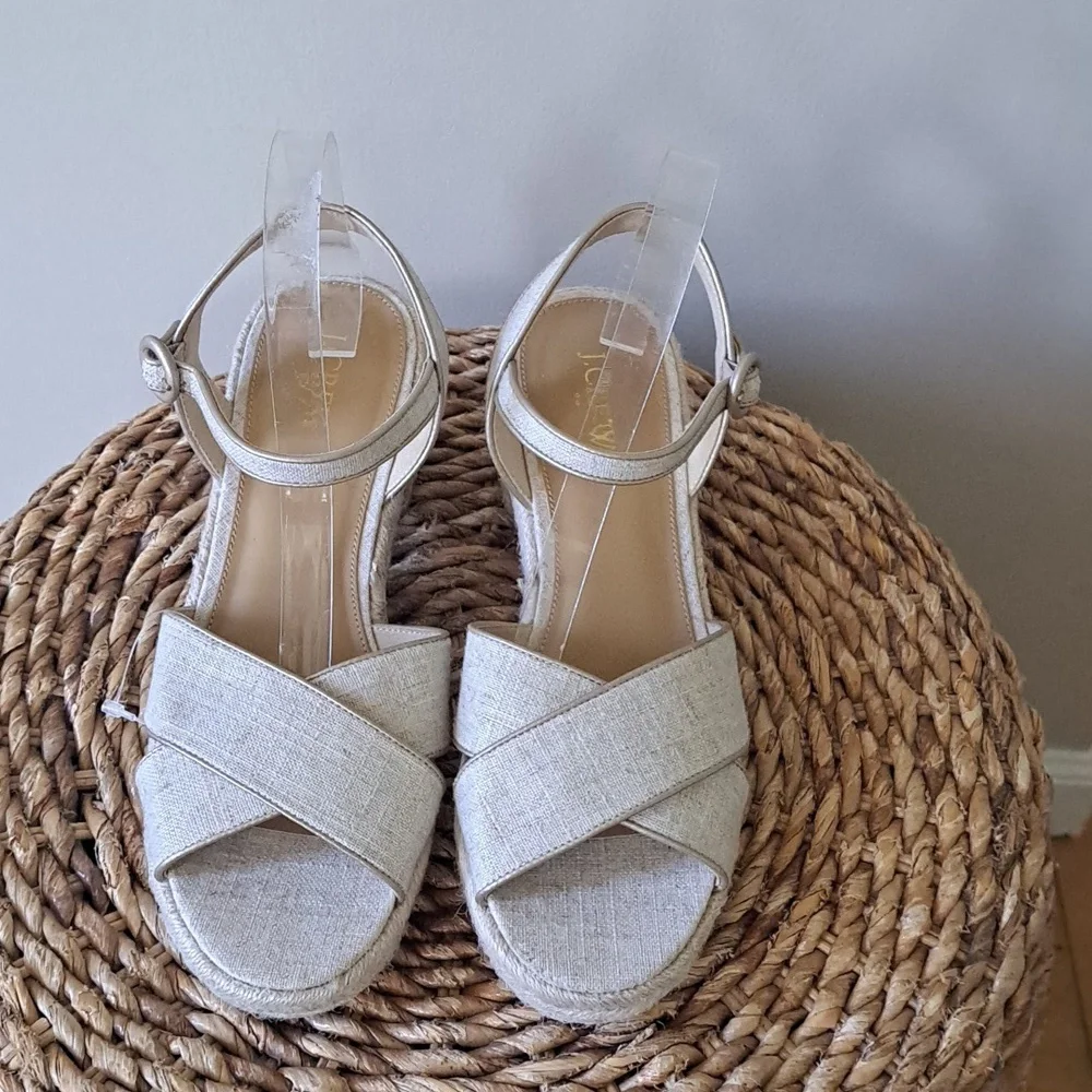 NWOT J.Crew Factory Beige Platform‎ Espadrille Block 2.5